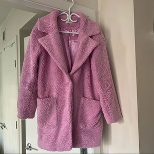 Forever 21 pink teddy coat